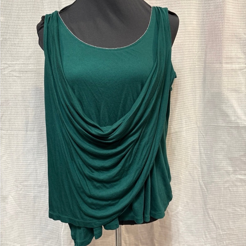 White House Black Market Green Drape Tank Top